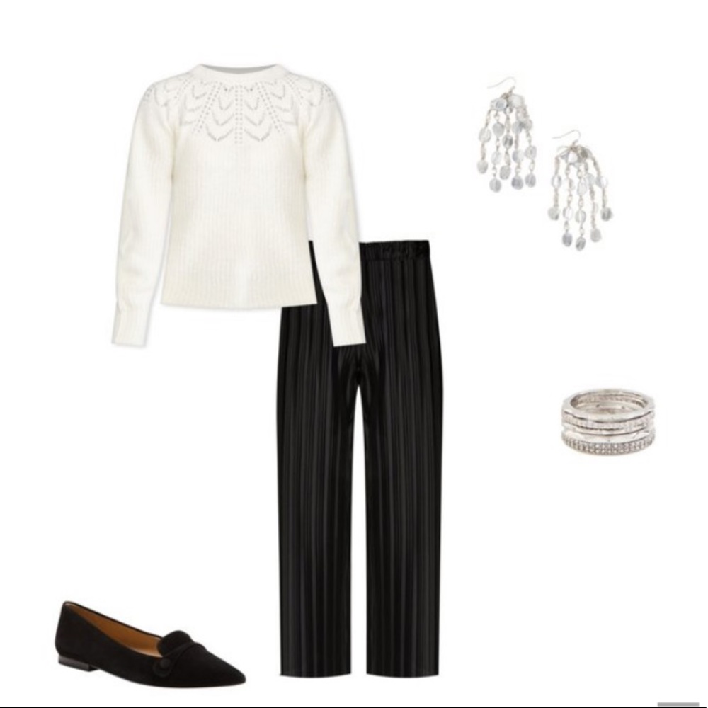 Ann Taylor black metallic flair formal soft pants